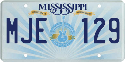 MS license plate MJE129