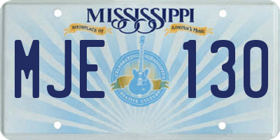 MS license plate MJE130