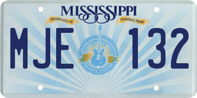 MS license plate MJE132