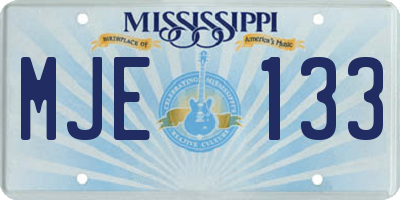 MS license plate MJE133