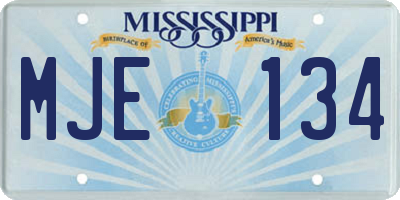 MS license plate MJE134