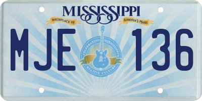 MS license plate MJE136