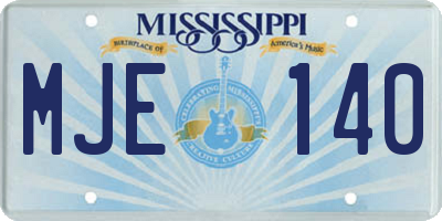 MS license plate MJE140