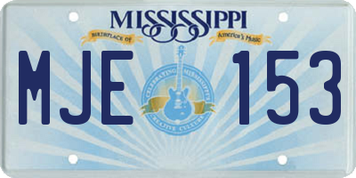 MS license plate MJE153