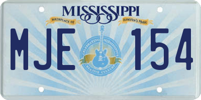 MS license plate MJE154
