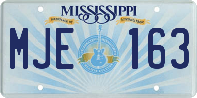 MS license plate MJE163