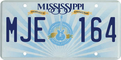 MS license plate MJE164