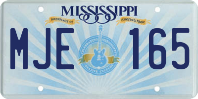 MS license plate MJE165