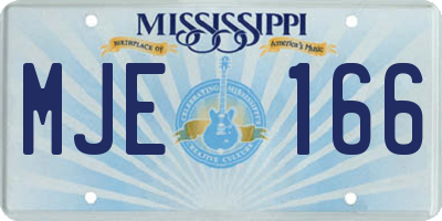 MS license plate MJE166