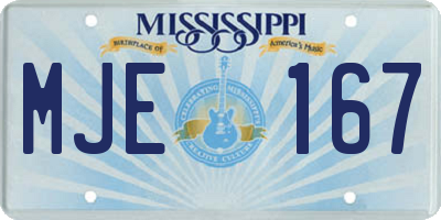 MS license plate MJE167