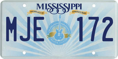 MS license plate MJE172
