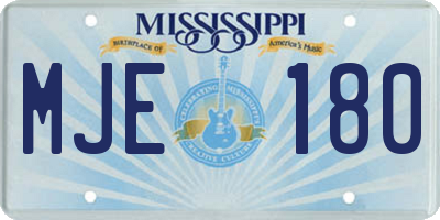 MS license plate MJE180