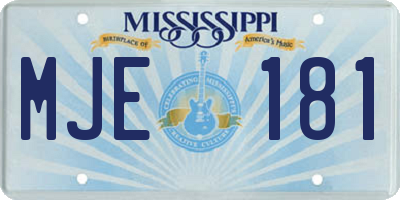 MS license plate MJE181