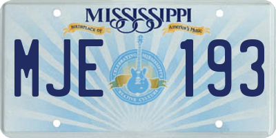 MS license plate MJE193