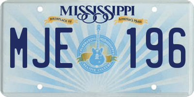 MS license plate MJE196