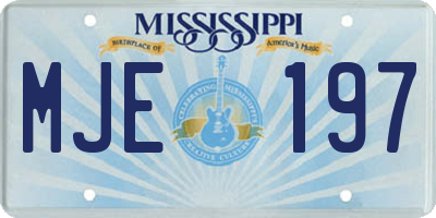 MS license plate MJE197