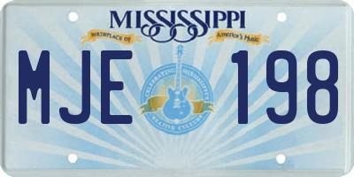 MS license plate MJE198