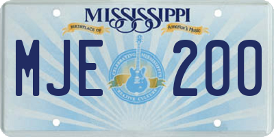MS license plate MJE200