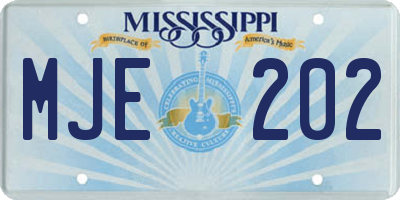 MS license plate MJE202