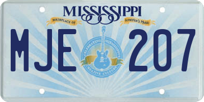 MS license plate MJE207