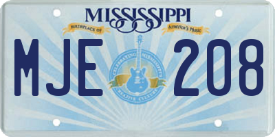 MS license plate MJE208