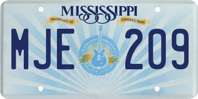 MS license plate MJE209
