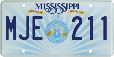 MS license plate MJE211