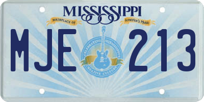 MS license plate MJE213