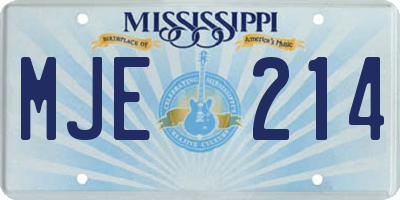 MS license plate MJE214