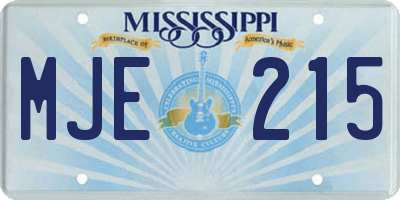 MS license plate MJE215