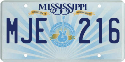 MS license plate MJE216