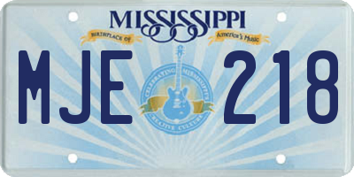 MS license plate MJE218
