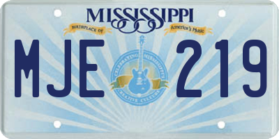 MS license plate MJE219