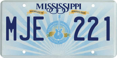 MS license plate MJE221