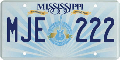 MS license plate MJE222