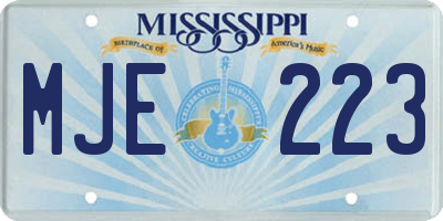 MS license plate MJE223