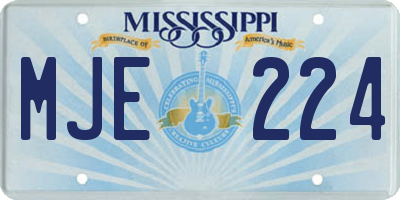 MS license plate MJE224
