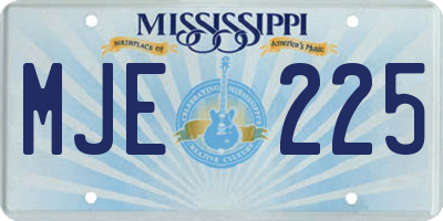 MS license plate MJE225