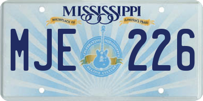 MS license plate MJE226