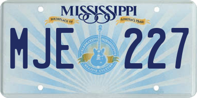 MS license plate MJE227