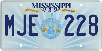 MS license plate MJE228
