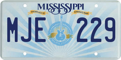 MS license plate MJE229