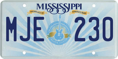 MS license plate MJE230
