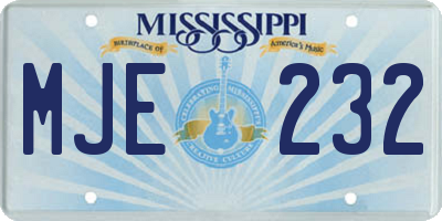 MS license plate MJE232