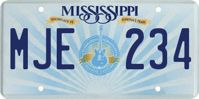 MS license plate MJE234