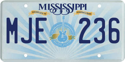 MS license plate MJE236