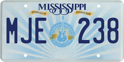 MS license plate MJE238
