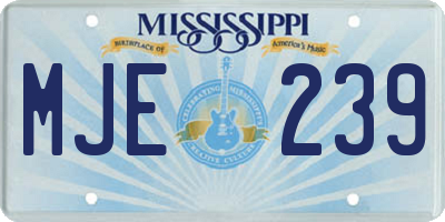 MS license plate MJE239