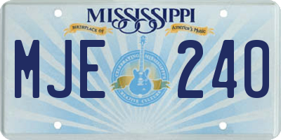MS license plate MJE240