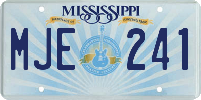 MS license plate MJE241